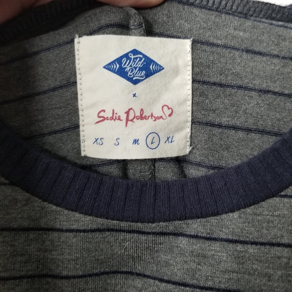 Wild Blue Sadie Robertson Striped Shirt Dress L - Picture 3 of 3